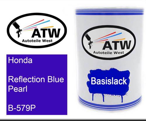 Honda, Reflection Blue Pearl, B-579P: 500ml Lackdose, von ATW Autoteile West.